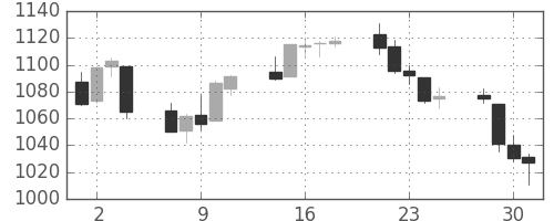 S&P500の日足チャート(2010年6月)